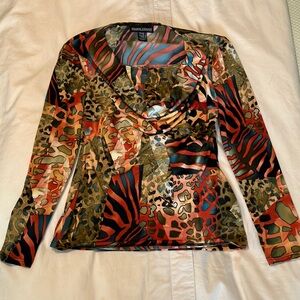 Frank Lyman Design Multicolor Abstract Top